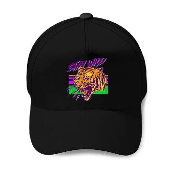 Discover Stay wild, 80's tiger Baseball Caps