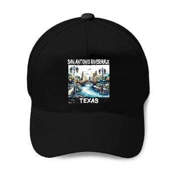 Discover San Antonio Riverwalk Baseball Caps