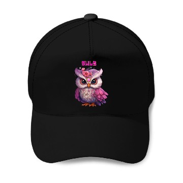 Discover Regal Floral Owl Baseball Caps