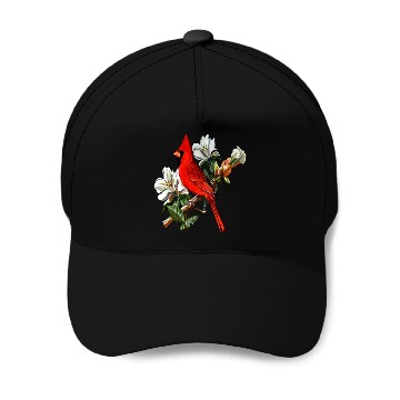 Discover Northern Red Cardinal On A Branch Baseball Caps