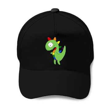 Discover Rainbow dinosaur Baseball Caps