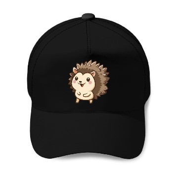 Discover Adorable Smiling Hedgehog Graphic Baseball Caps