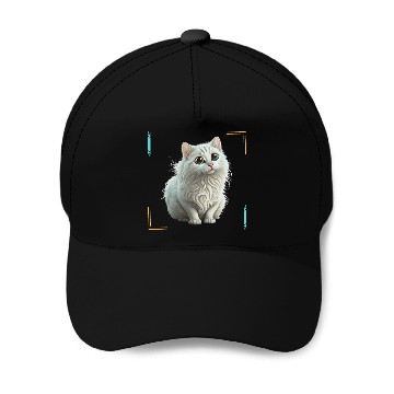 Discover Cute White Cat Baseball Caps