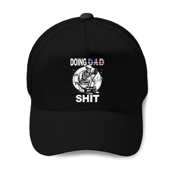 Discover Doing Hot Dad Shit US Vintage Skeleton Baseball Caps