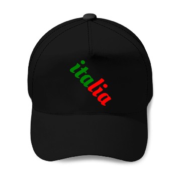 Discover Vibrant Italian Flag Typography Baseball Caps