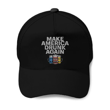 Discover Make America Drunk Again Funny Drinking US Flag Baseball Caps