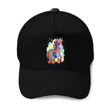 Discover Crochet Rainbow Unicorn Baseball Caps