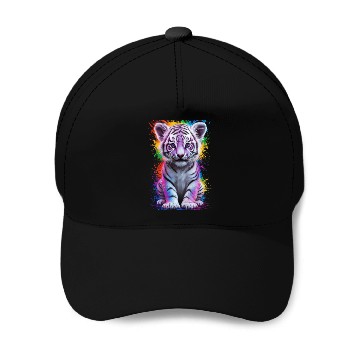 Discover colorful tiger cub Baseball Caps