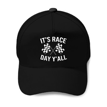 Discover Drag Racing Racetrack Checkered Flag Race Day Baseball Caps
