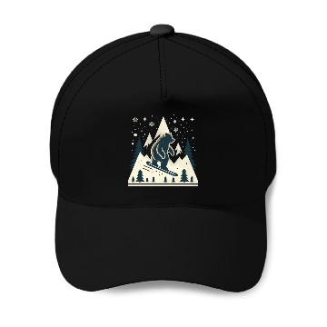 Discover Skiing Grizzly Baseball Caps