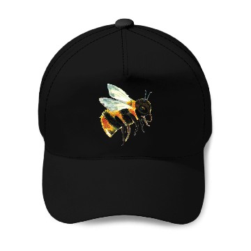 Discover Cute Bumble Bee Flying Illustration Baseball Caps