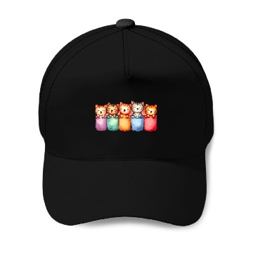 Discover Kittens in colorful pockets Baseball Caps