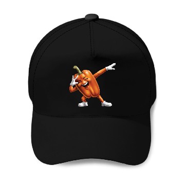 Discover Orange Bell Pepper Dabbing Realistic Baseball Caps