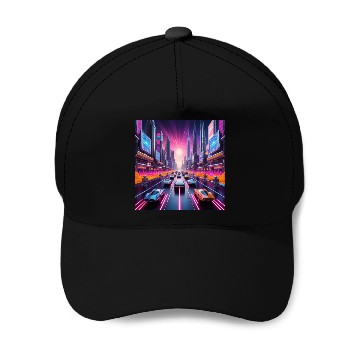 Discover Neon Nostalgia 2084 Baseball Caps