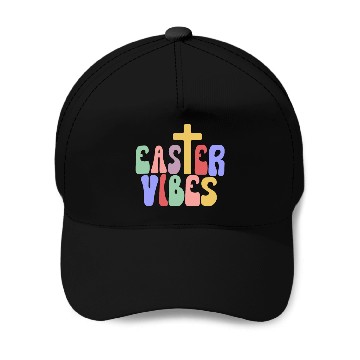Discover Easter Vibes Cross Happy Easter Celebration Baseball Caps