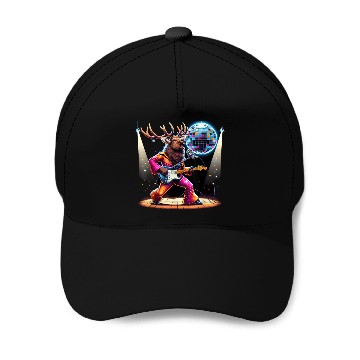 Discover Disco Ball Guitar Elk Baseball Caps
