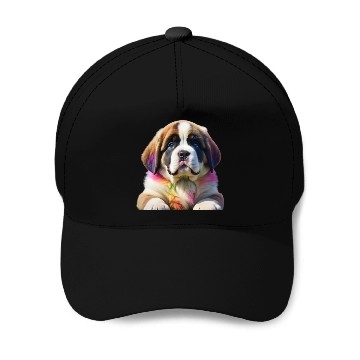 Discover Rainbow Ombre Saint Bernard Puppy Baseball Caps