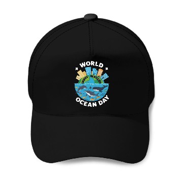 Discover world ocean day Baseball Caps