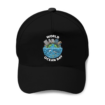 Discover world ocean day Baseball Caps
