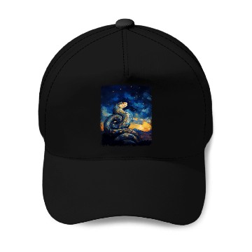 Discover Ball Python Snake Starry Night Painting Baseball Caps