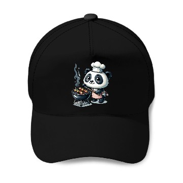 Discover Cute BBQ Panda Baseball Caps