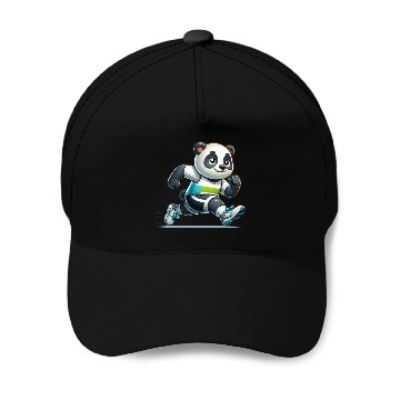 Discover Cute Marathon Runner Panda Baseball Caps