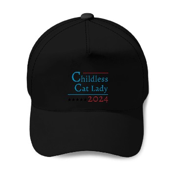 Discover "Childless Cat Lady" Kamala Harris 2024 Baseball Caps