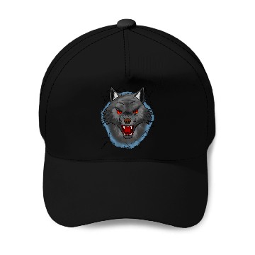Discover Angry Wolf Baseball Caps