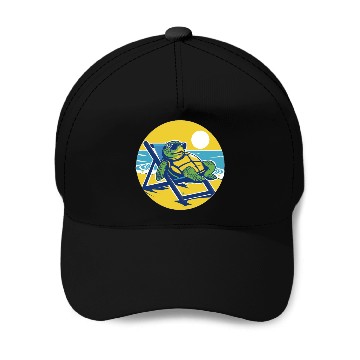 Discover Sea Turtle Chillin on the Beach Baseball Caps
