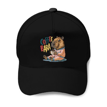 Discover Coffeebara Capybara Coffedrinker Baseball Caps