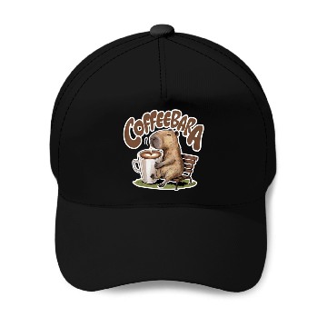 Discover Coffeebara Capybara Coffedrinker Baseball Caps
