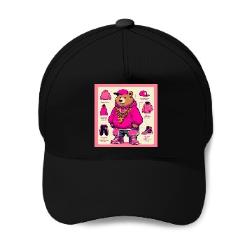 Discover Hip Hop Bear Baseball Caps
