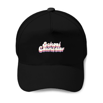 Discover School Counselor Retro 80s 90s Baseball Caps