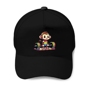 Discover Cool Monkey Deadlifting In The Gym Baseball Caps