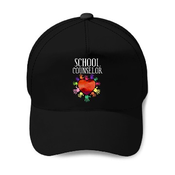 Discover School Counselor Heart Baseball Caps