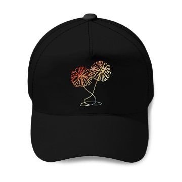 Discover Cheerleading Pom Poms Sketch Baseball Caps