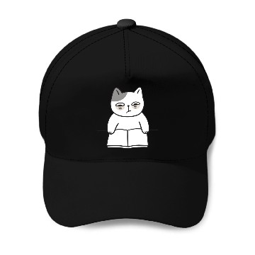 Discover Cuties - Cat Reading Book Baseball Caps