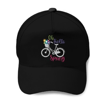 Discover Oh Hello Spring Cycle Flower Season Baseball Caps