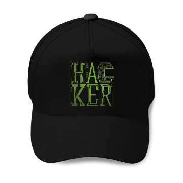 Discover Futuristic Digital Hacker Typography Baseball Caps