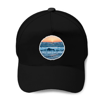 Discover Serene Blue Ocean Waves Scenic Baseball Caps