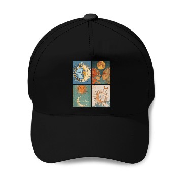 Discover Moon and Sun Tarot Card Designed Look Baseball Caps