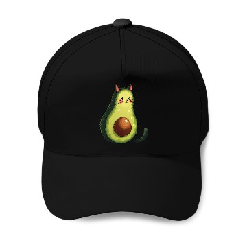 Discover Cute Kawaii Avocado Cat Baseball Caps