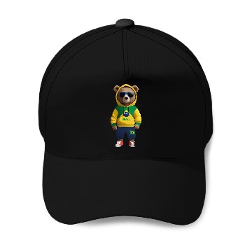 Discover Cool Brazil Bear: The Ultimate Soccer Fan Baseball Caps