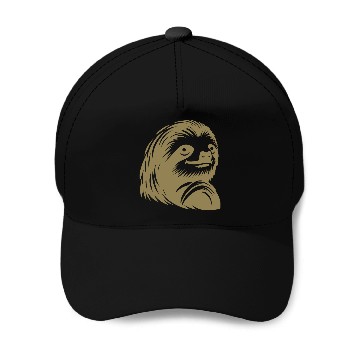 Discover Thoughtful sloth face portrait silhouette Baseball Caps
