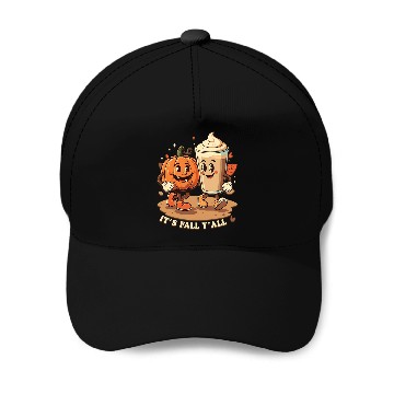 Discover It's Fall Y'all Funny Pumpkin Spice Latte Baseball Caps