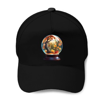 Discover Autumn crystal ball. Baseball Caps