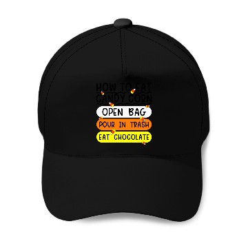 Discover How To Eat Candy Corn Funny Candy Corn Halloween Baseball Caps