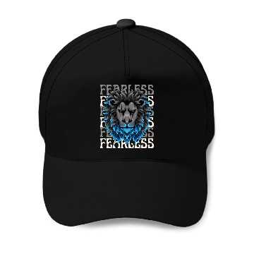 Discover Black Blue Illustrative Fearless Baseball Caps