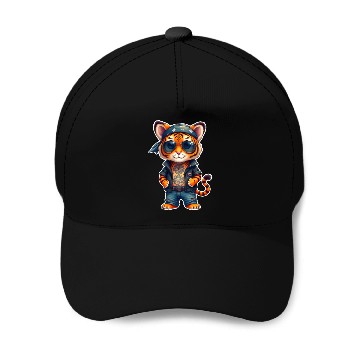 Discover Rock style cute tiger Baseball Caps