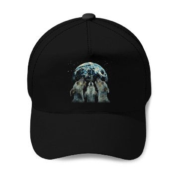 Discover Irish Wolfhound Dog Howling Moon Baseball Caps